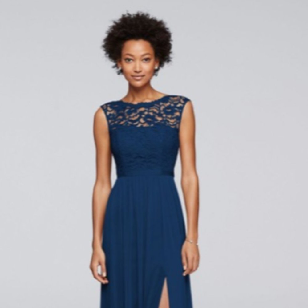 David's Bridal Size 8 Bridesmaid Dress w/Lace - Picture 1 of 6